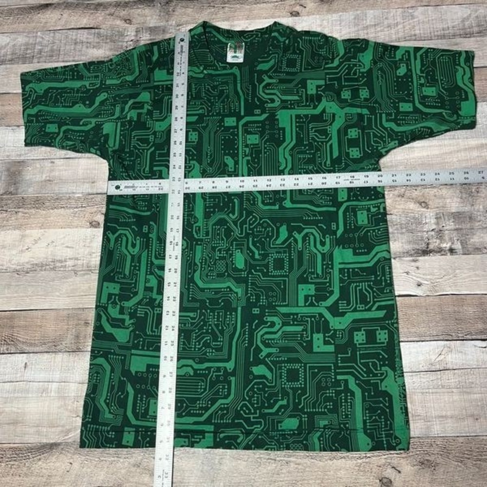 Computer Gear Shirt Adult Large Green Aop Circuit Board Technology Computer View 6
